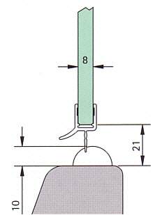 Acryl - Halbrundstab, Radius 10 mm