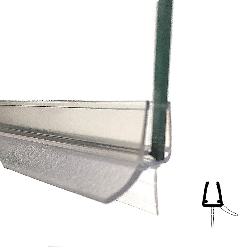 Wasserabweisprofil mit Lippe, 5 mm Glasstärke, 1m Länge