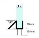 Wasserabweiser mit Doppel-Lippe für 12mm Glas 1000mm Länge