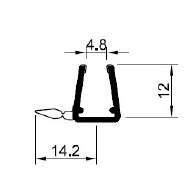 90° Schiebetüren Lippendichtung für 6mm und 8mm Glasstärke