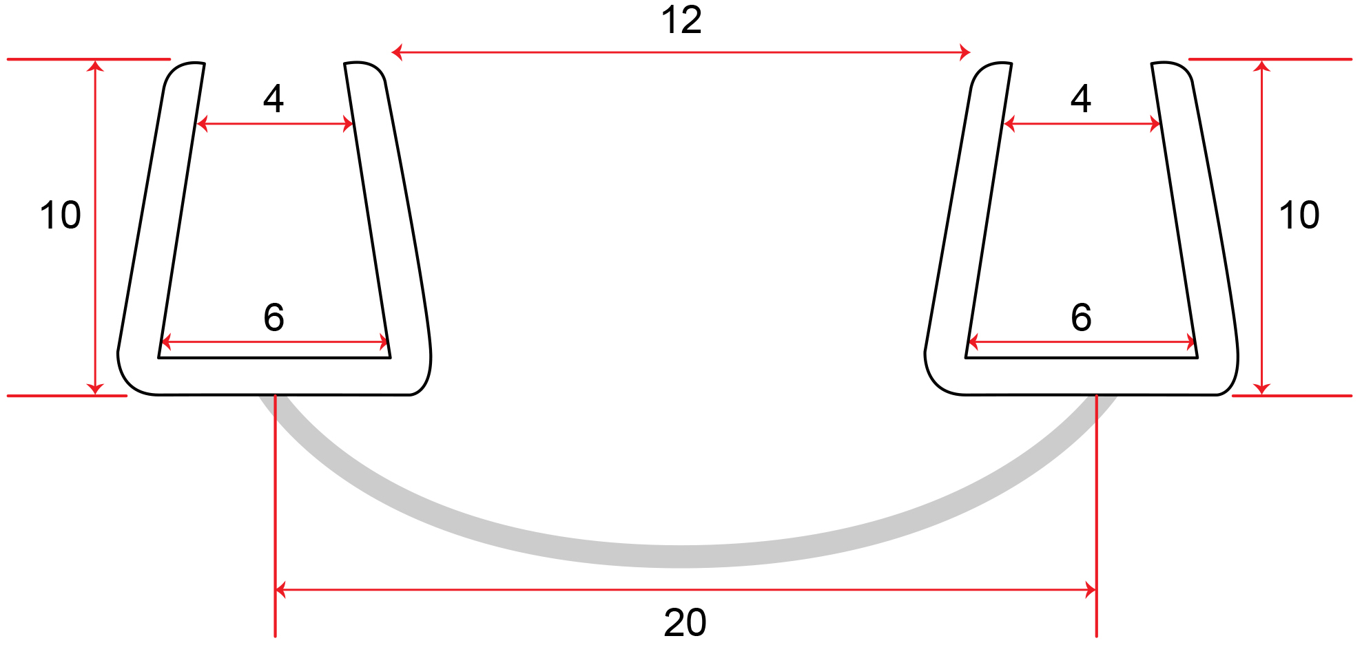 Badewannenaufsatz Falttüre Dichtung 4mm-6mm