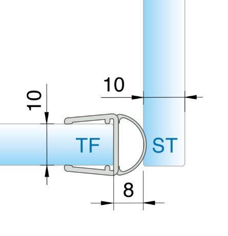 Balgdichtung, 10/12 mm Glas