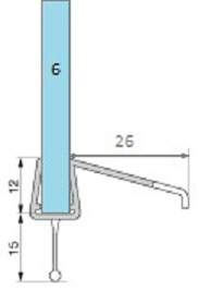 Muster von Wasserabweisprofil breit mit feinem Vollrundprofil