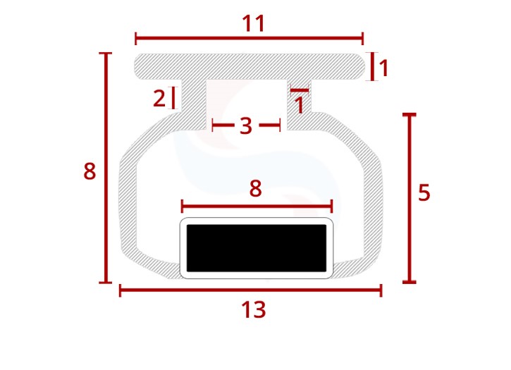 Muster von LC003 - Magnetdichtung zum Einschieben