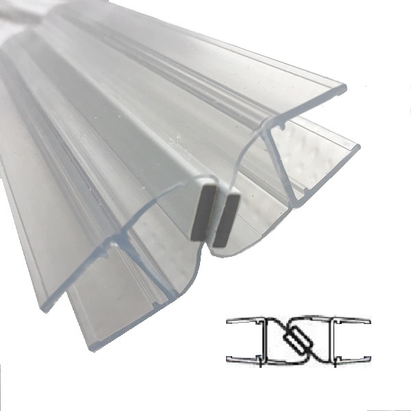 Magnetprofile 180°, (2x45°)10/12 mm Glas wird im Set 1xl & 1xR verkauft