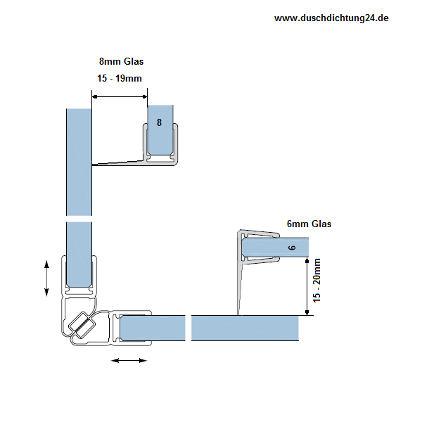 Muster von Schiebetürdichtung