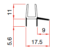 Wasserabweisprofil nur für 6mm Glasstärke mit Doppelippe.