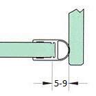 Muster von Balgdichtung, 5 mm Glas