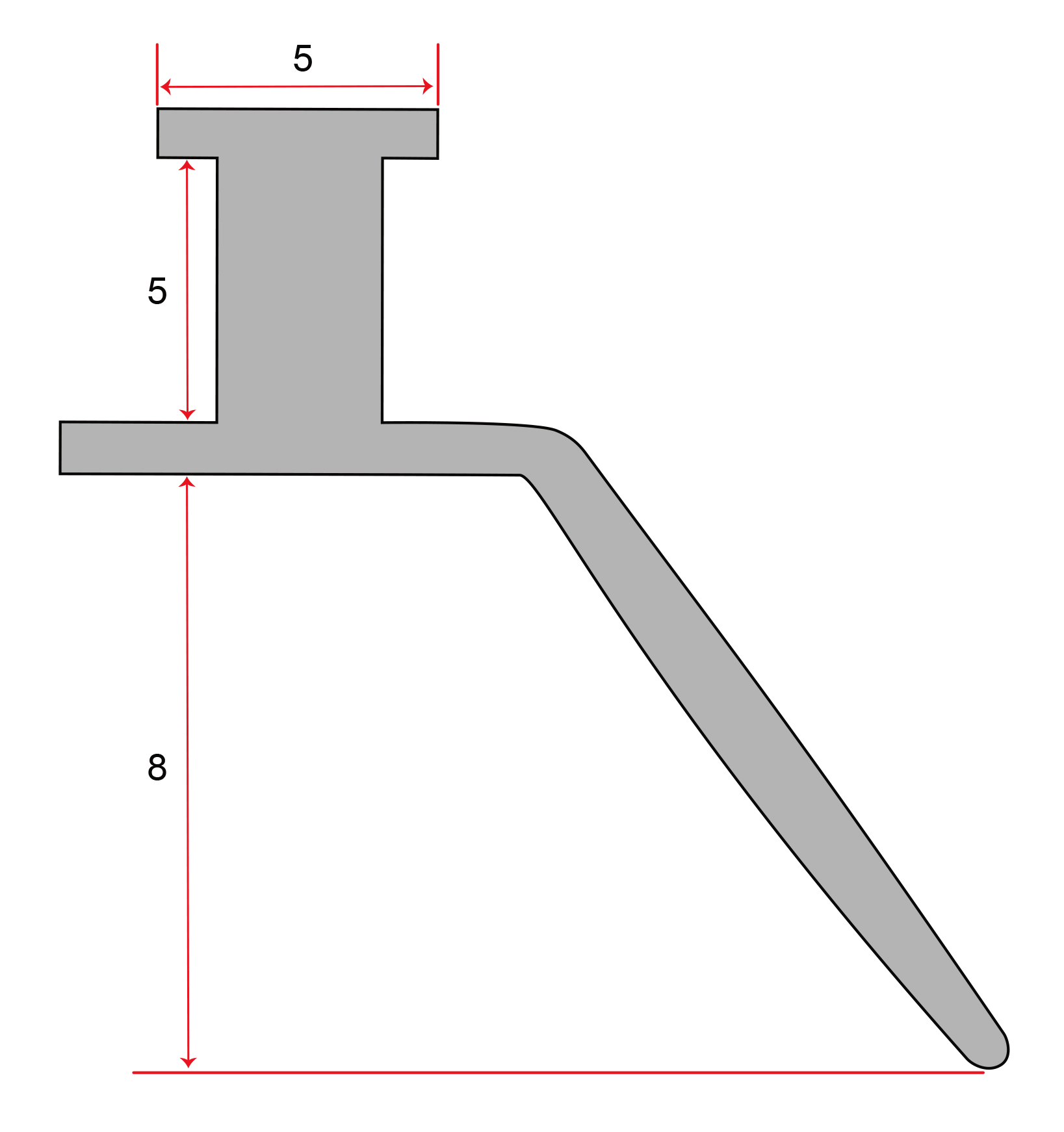 Einschubprofil als Wasserabweiser oder Vertikalprofil